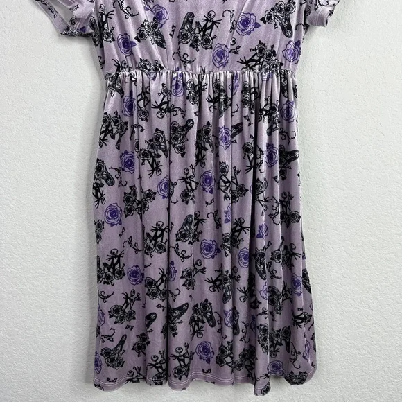 Disney Her Universe‎ Night Before Christmas Dress Womens S/M Purple Velour Mini - Picture 4 of 7